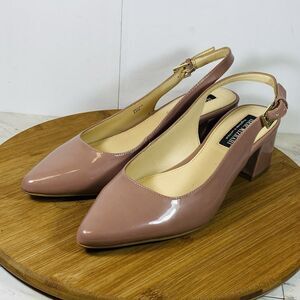 Isaac Mizrahi Women's Becca Pink Patent Leather Pumps With Ankle Strap Size 8.5M